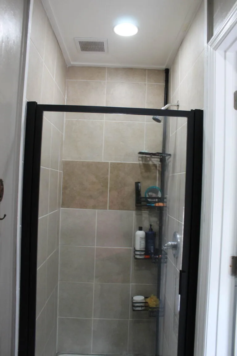 On-site shower facility at Backwoods RV Park